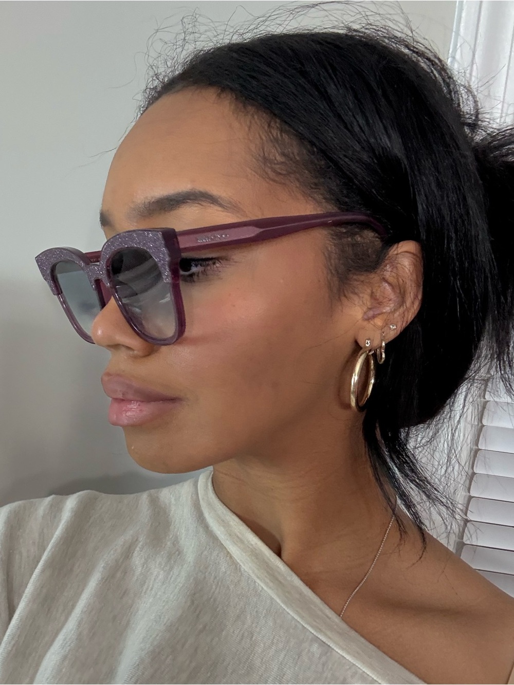 Jimmy Choo JC176 Sunglasses - Purple Cat Eye Style